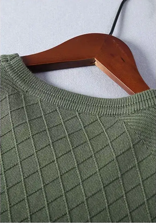 Diamond | Argyle Jacquard Knit Crew Neck T-Shirt