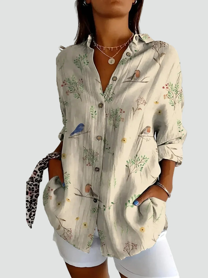 Meadowpatch | Floral Patchwork Print Tunic Blouse