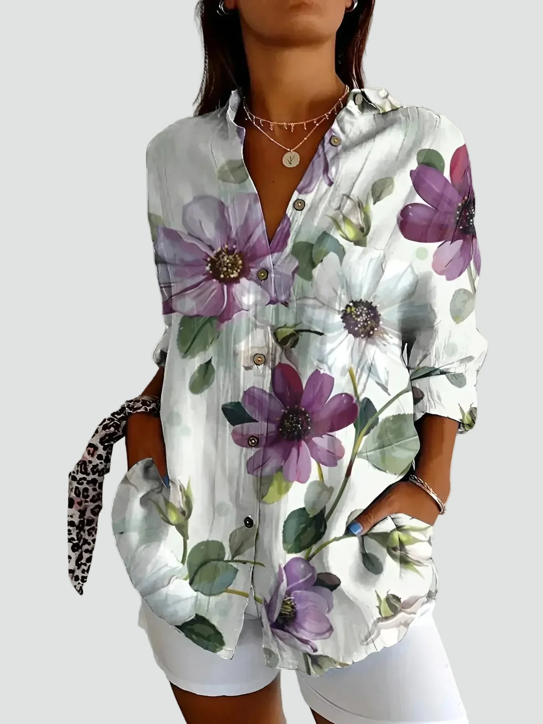Meadowpatch | Floral Patchwork Print Tunic Blouse