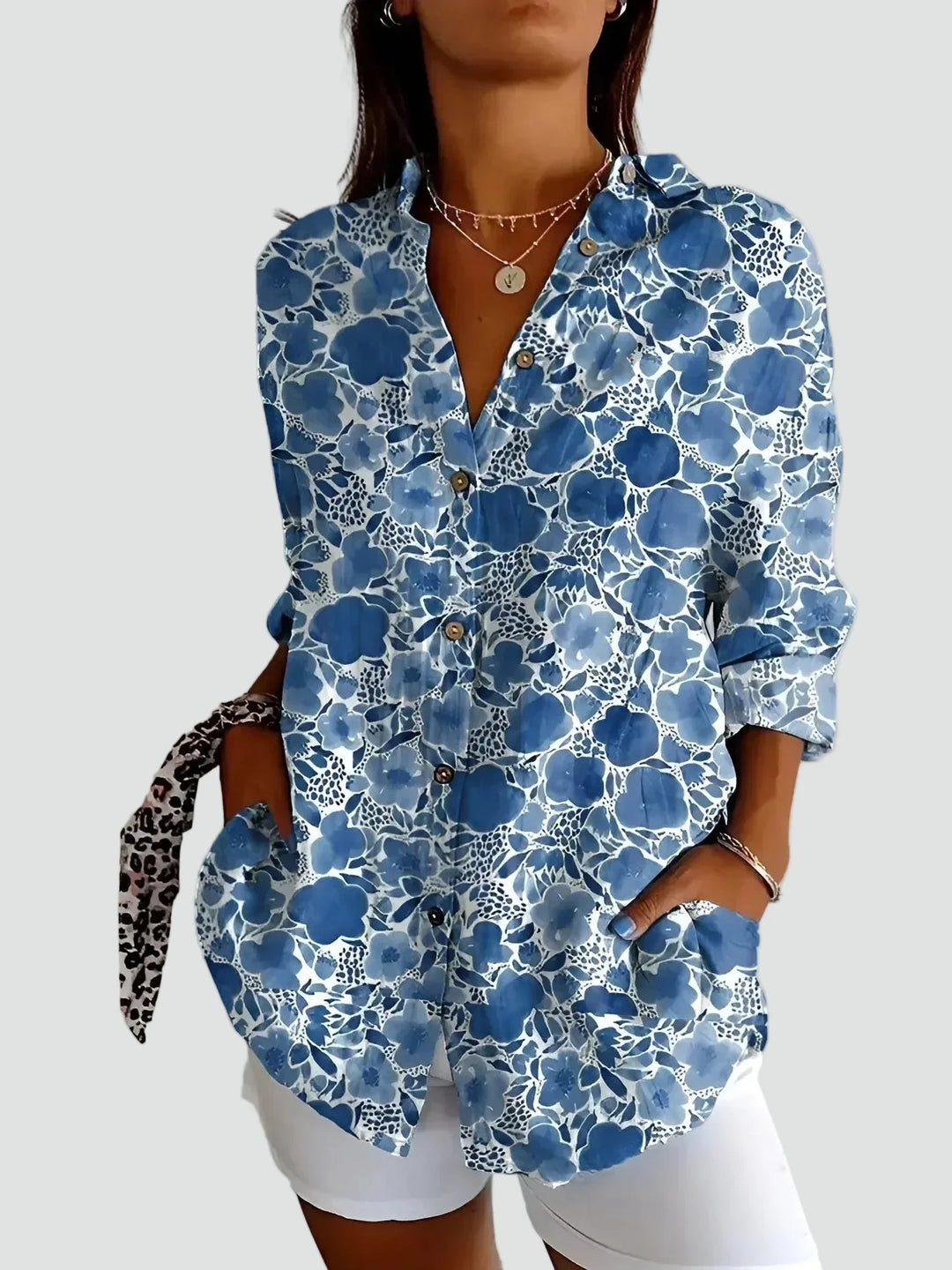Meadowpatch | Floral Patchwork Print Tunic Blouse
