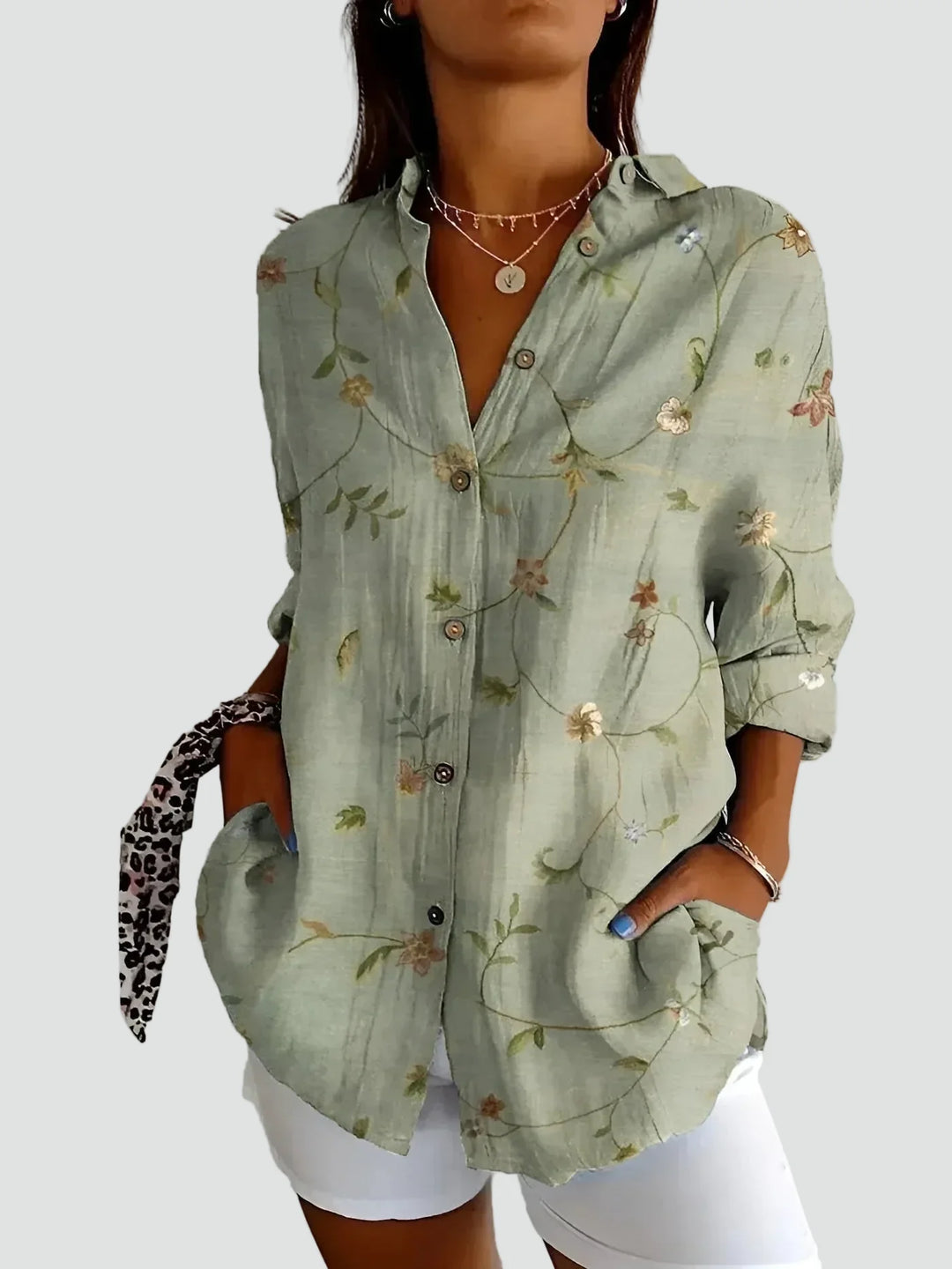 Meadowpatch | Floral Patchwork Print Tunic Blouse