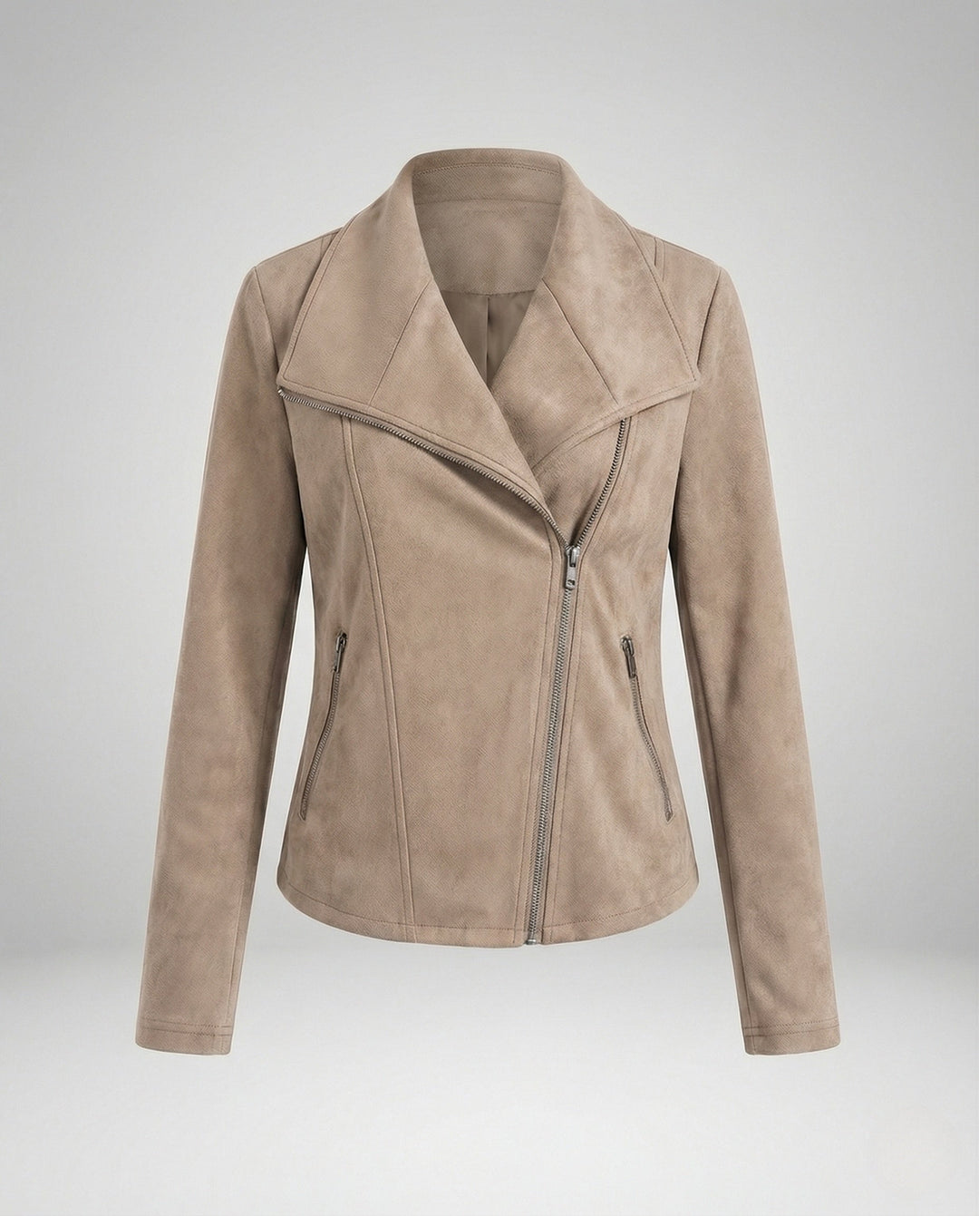 Tawney | Suede Waterfall Collar Women's Leather Jackets