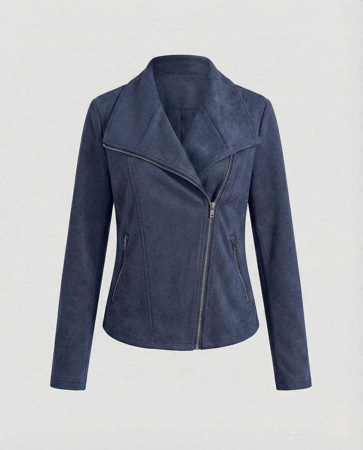 Tawney | Suede Waterfall Collar Women's Leather Jackets