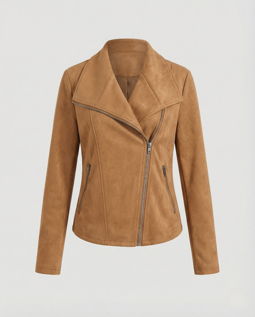 Tawney | Suede Waterfall Collar Women's Leather Jackets