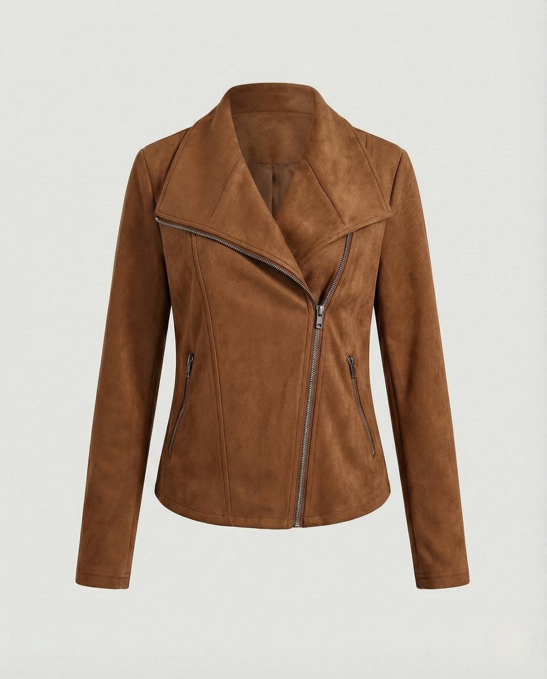 Tawney | Suede Waterfall Collar Women's Leather Jackets