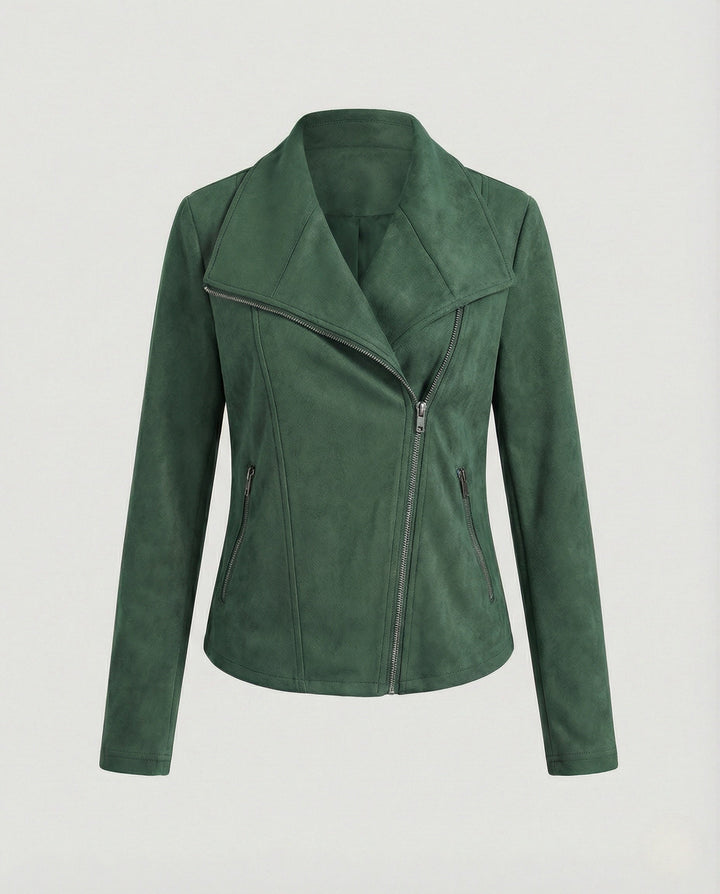Tawney | Suede Waterfall Collar Women's Leather Jackets