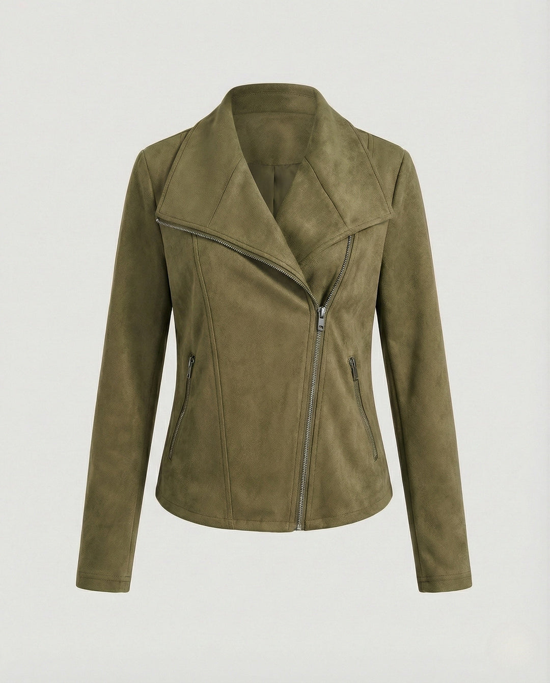 Tawney | Suede Waterfall Collar Women's Leather Jackets
