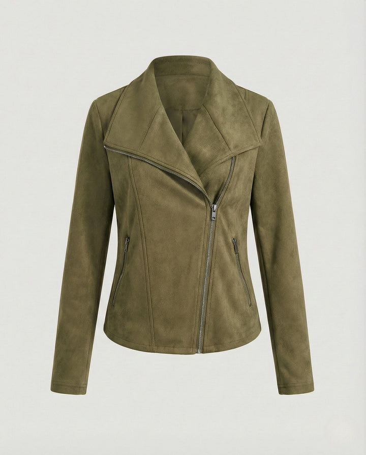 Tawney | Suede Waterfall Collar Women's Leather Jackets