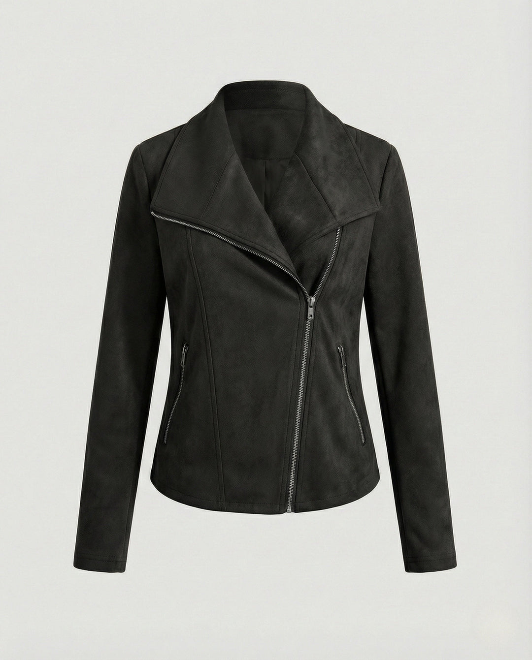 Tawney | Suede Waterfall Collar Women's Leather Jackets