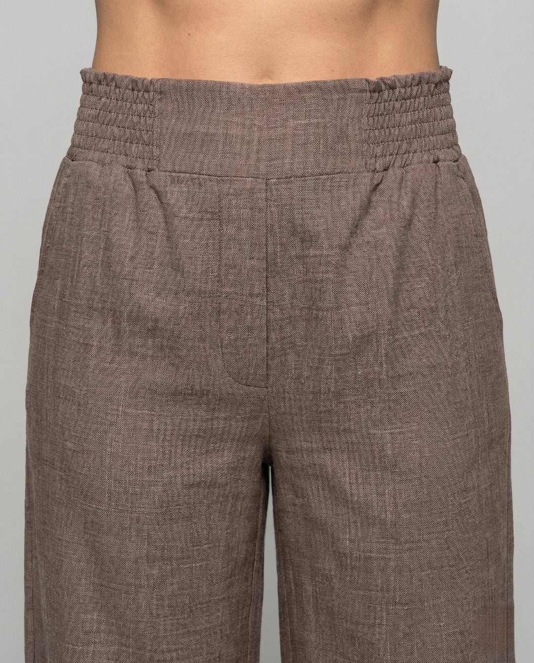 Palazzo | High-Waist Smocked Wide-Leg Linen Pants