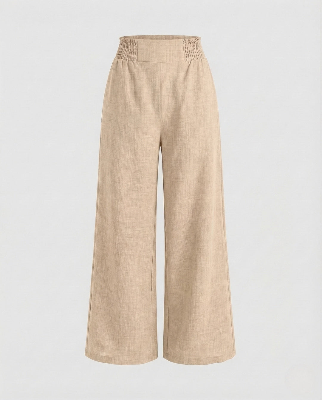 Palazzo | High-Waist Smocked Wide-Leg Linen Pants