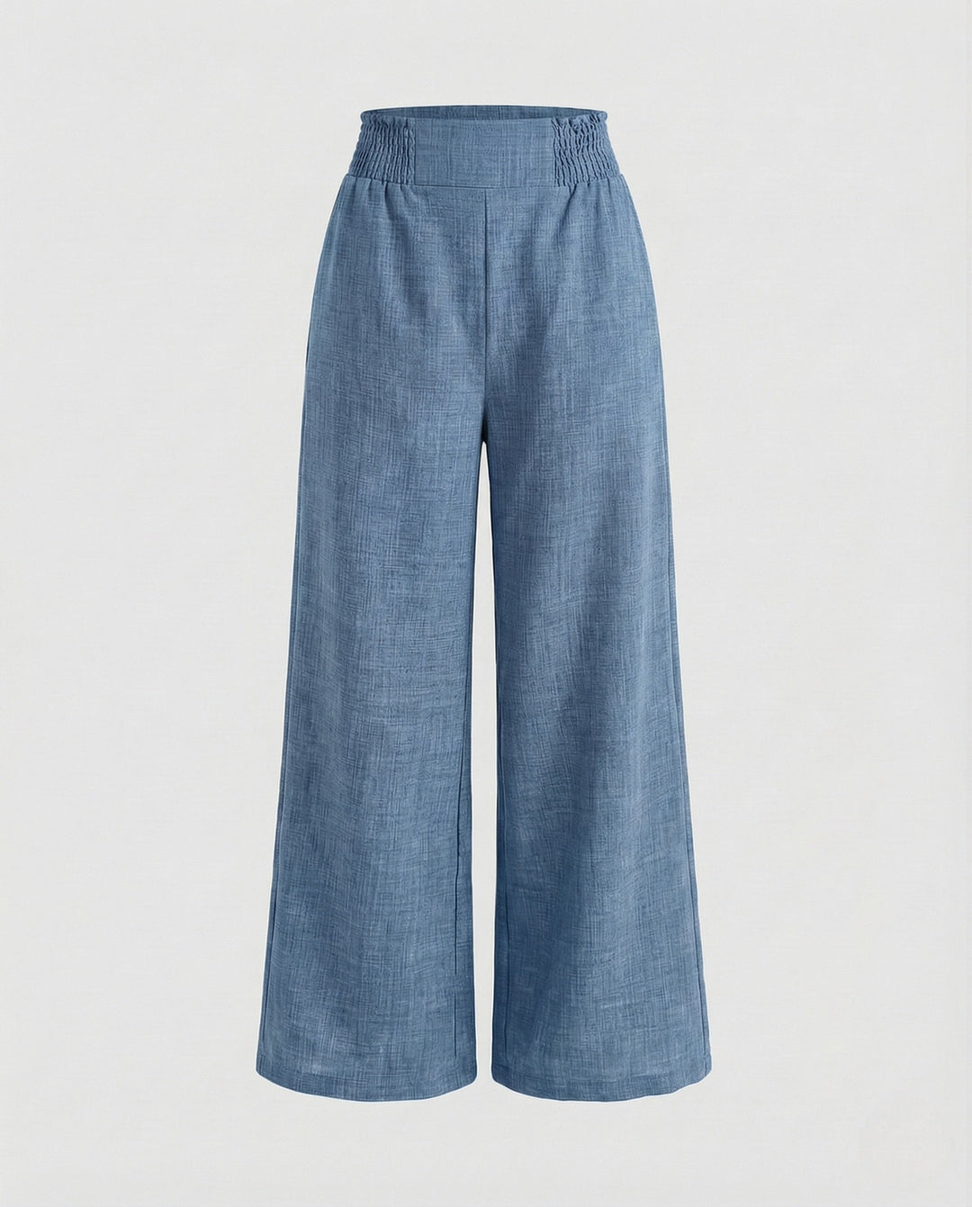 Palazzo | High-Waist Smocked Wide-Leg Linen Pants