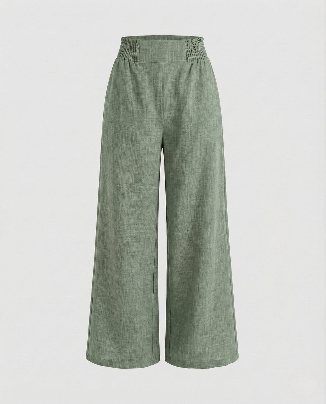 Palazzo | High-Waist Smocked Wide-Leg Linen Pants