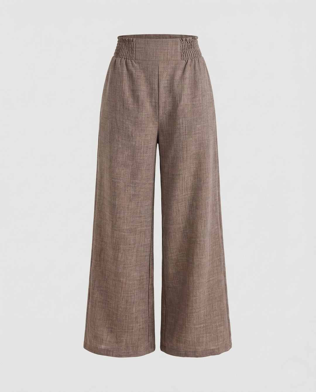 Palazzo | High-Waist Smocked Wide-Leg Linen Pants