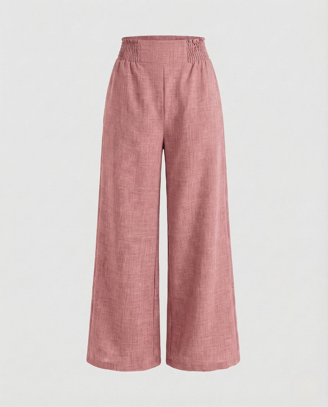 Palazzo | High-Waist Smocked Wide-Leg Linen Pants