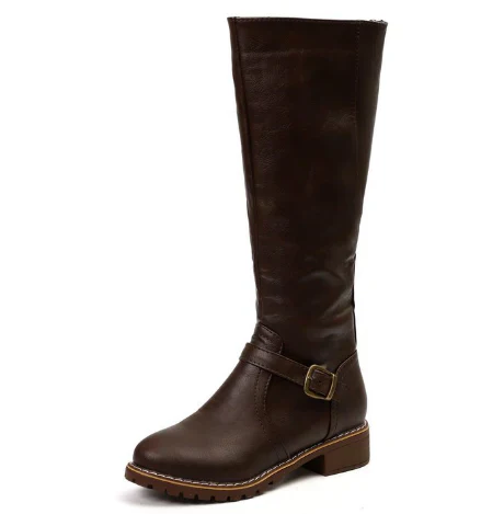 Sloane | Women's Knee High Boots Leather Buckle