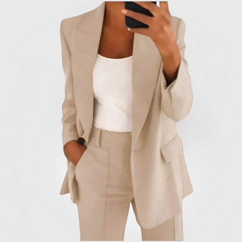 Maxine | Women's Open Front Blazer with Tailored Flap Pockets
