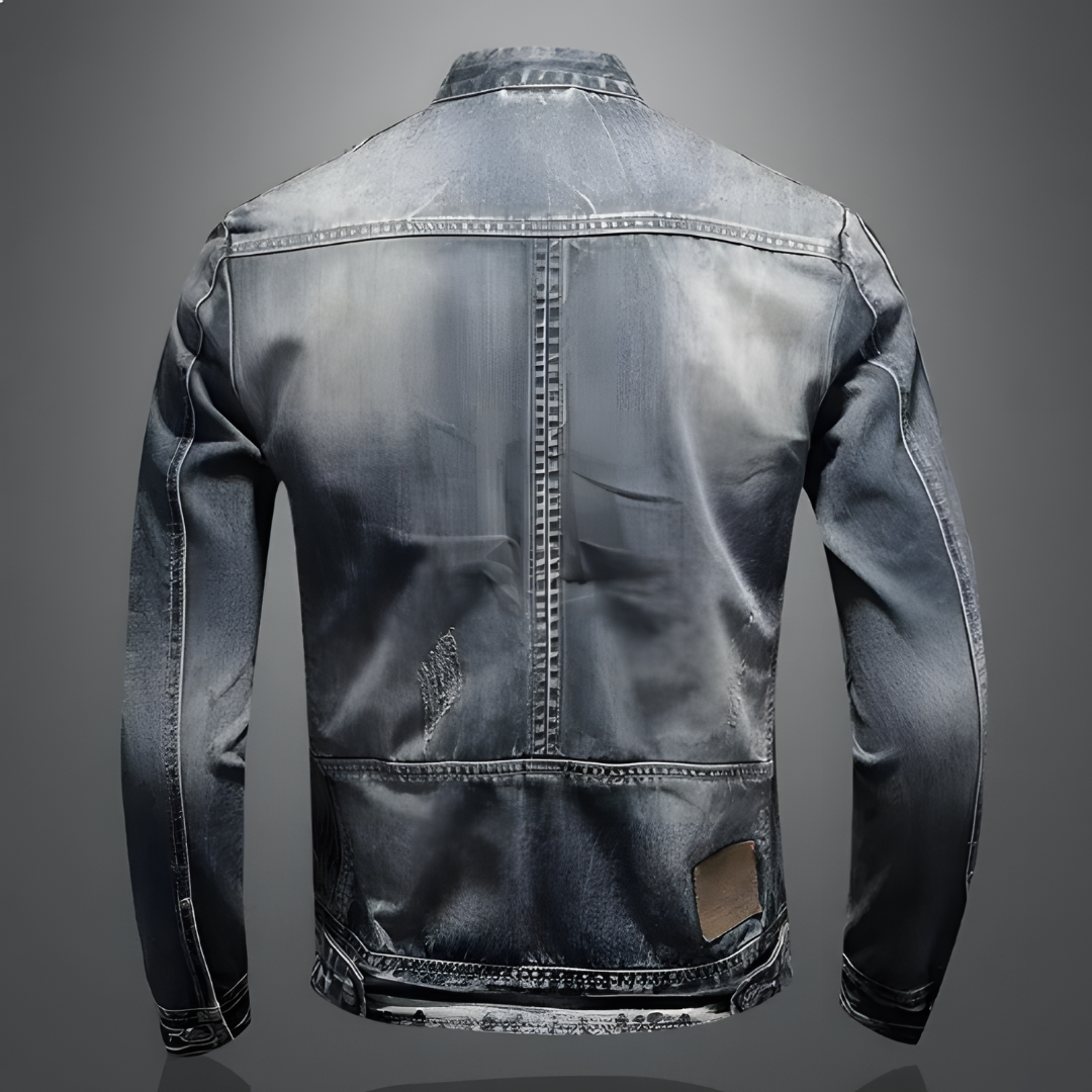 Rurik | Men's Moto-Style Zip Denim Jacket with Zip Pockets