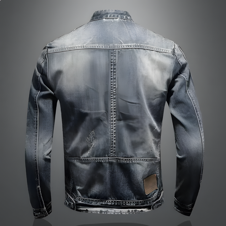 Rurik | Men's Moto-Style Zip Denim Jacket with Zip Pockets