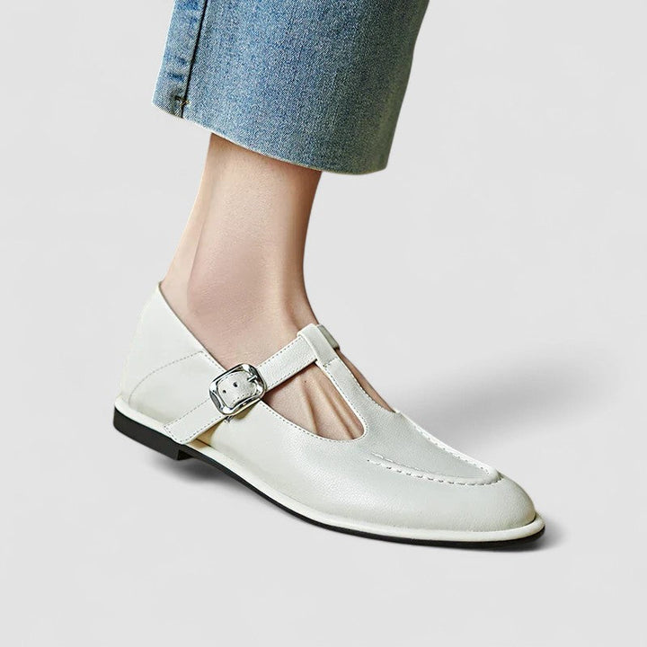 Reese | Classic T-Bar Mary Jane Flats with Buckle Strap