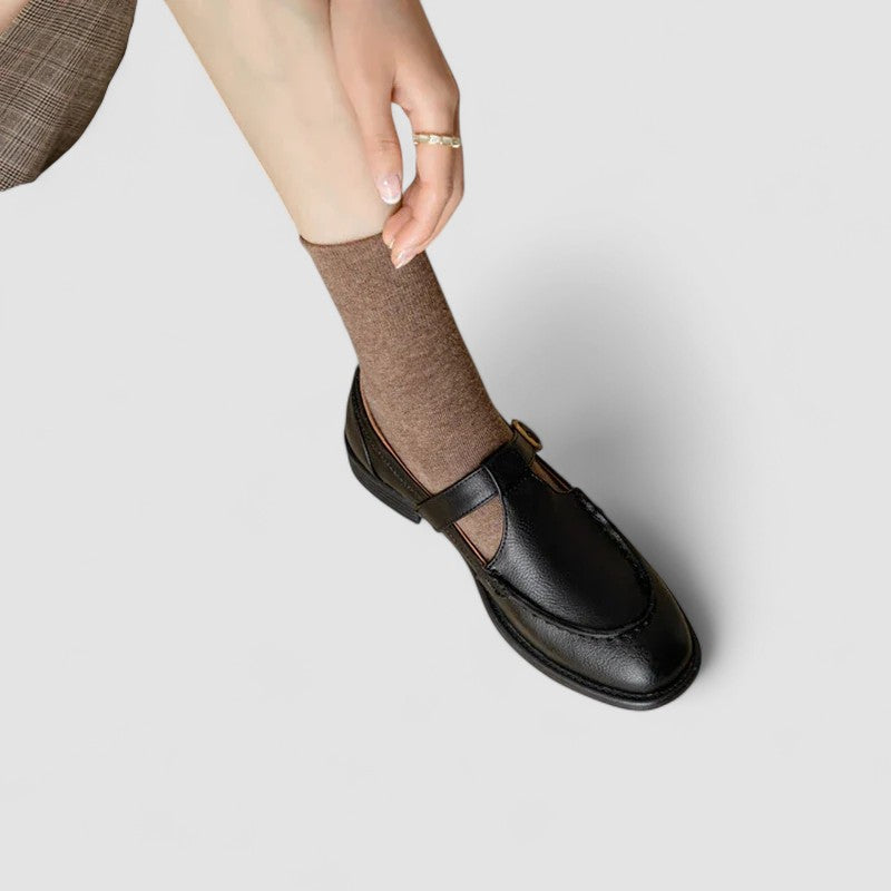 Harlow | Mary Jane Flats with T-Bar Buckle Strap Detail