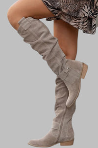 Wren | Women's Knee High Boots Slouch Perforated