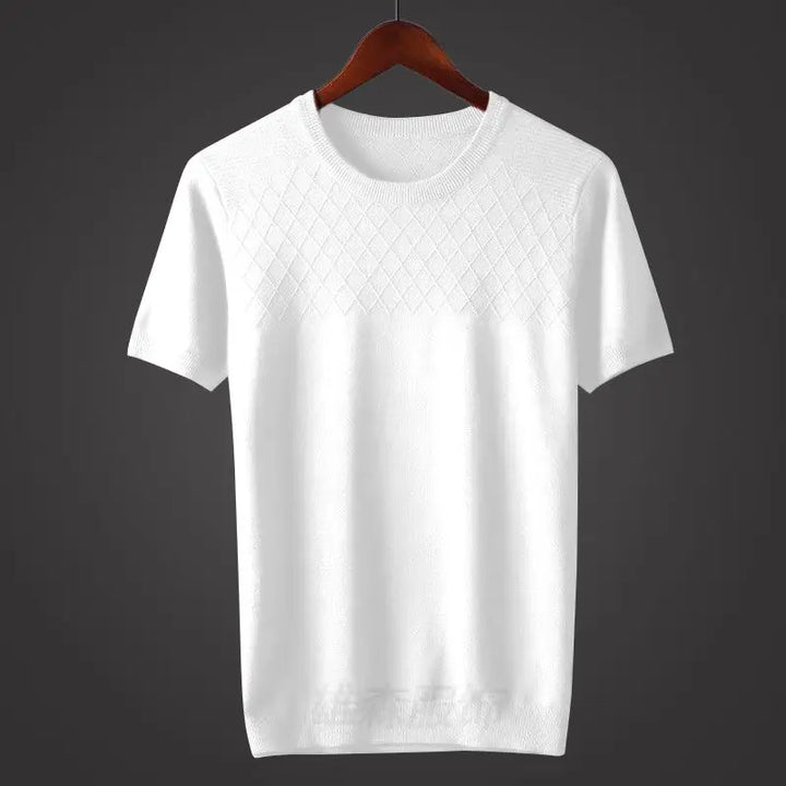 Diamond | Argyle Jacquard Knit Crew Neck T-Shirt