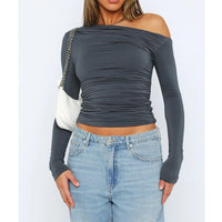 Nova | Ruched Long Sleeve Off Shoulder Top