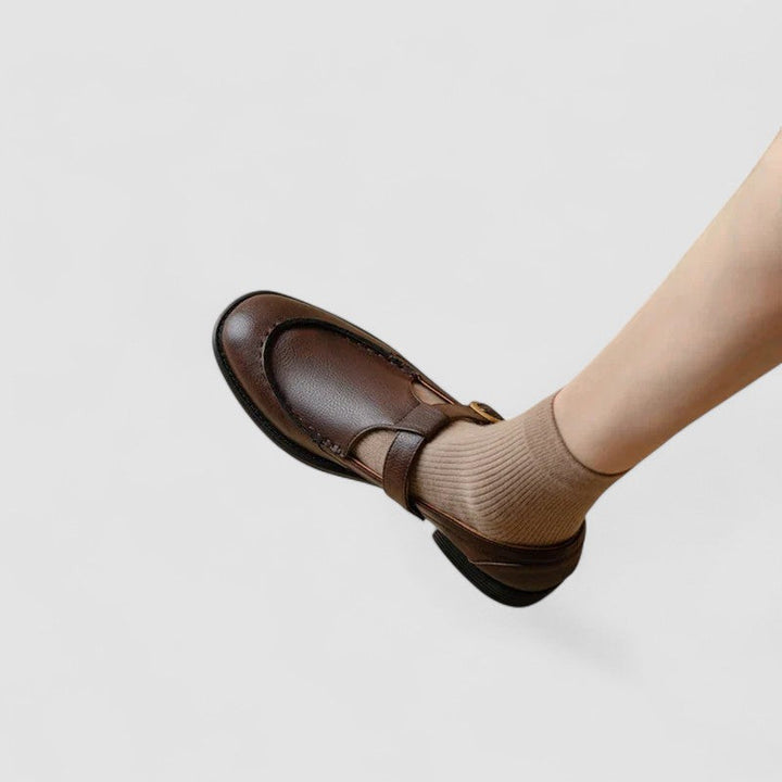 Harlow | Mary Jane Flats with T-Bar Buckle Strap Detail