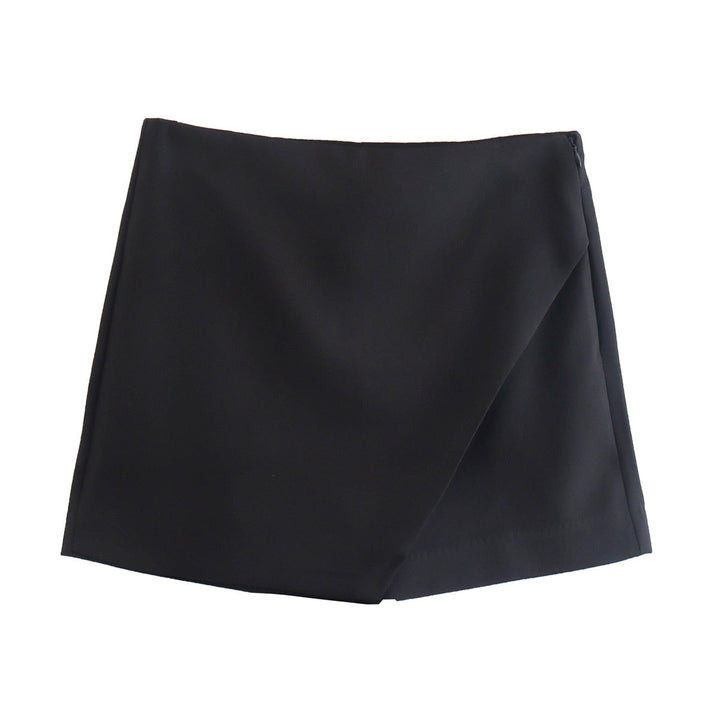 Electra | Asymmetric Wrap Front Mini Skort Skirt