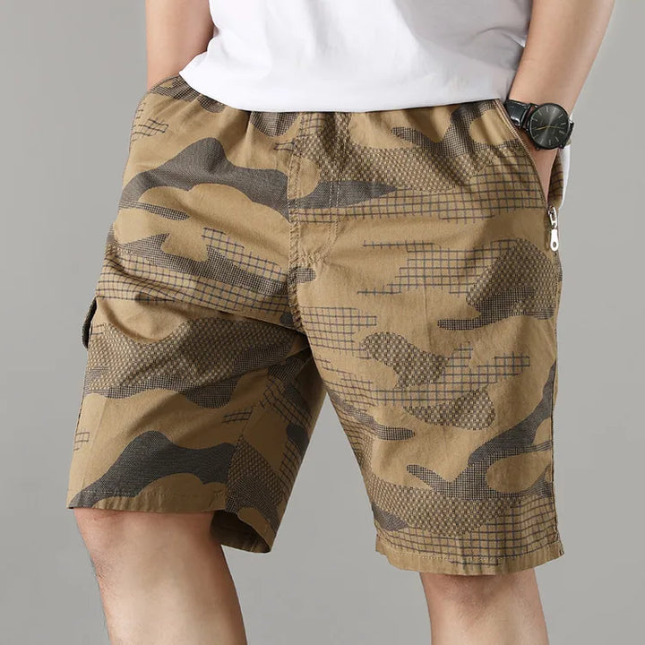 Bramwell | Men's Cargo Shorts – Camo Print Stretch Cotton Design