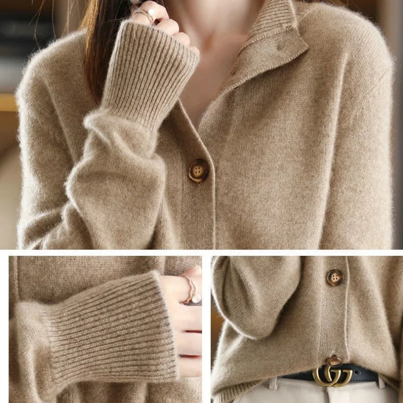 Odessa | Notch Collar Cashmere-Feel Women's Cardigans