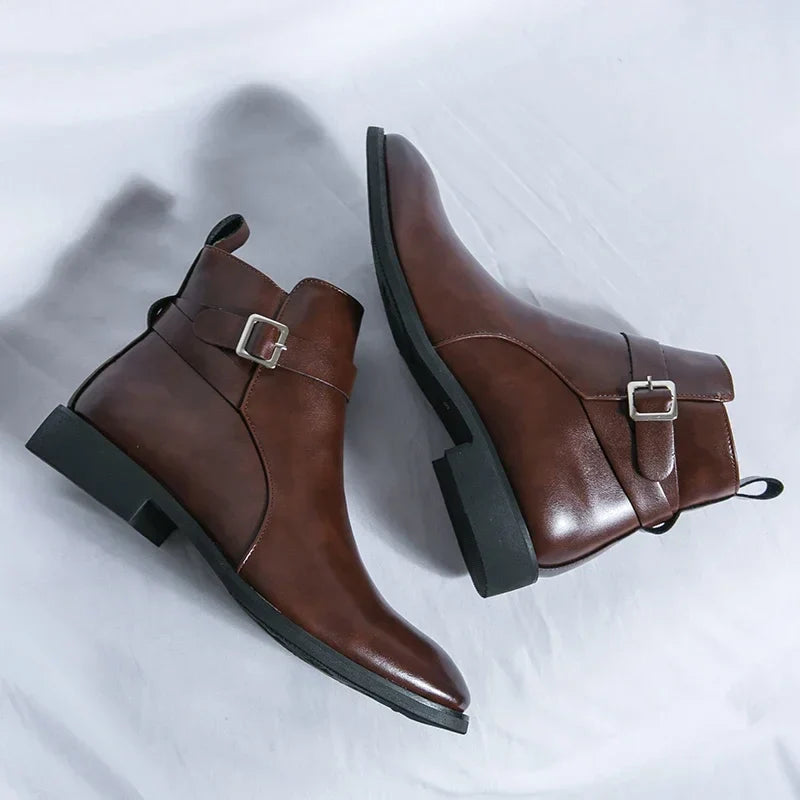 Dante | Men's Chelsea Boots Zip Buckle Dress Ankle