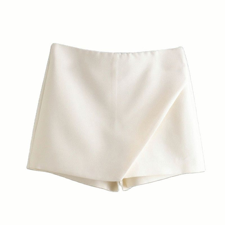 Electra | Asymmetric Wrap Front Mini Skort Skirt