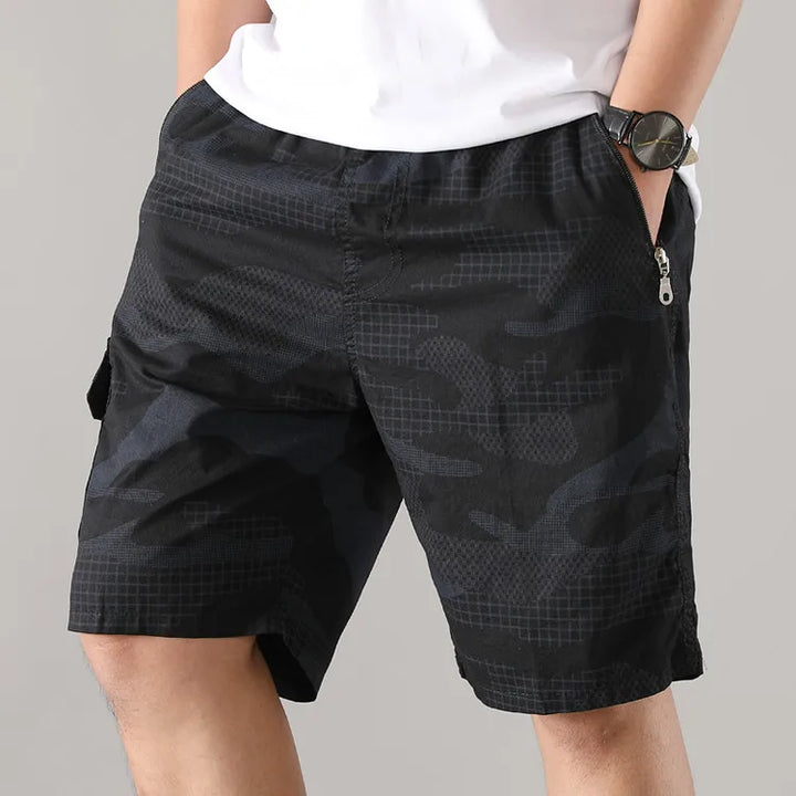 Bramwell | Men's Cargo Shorts – Camo Print Stretch Cotton Design