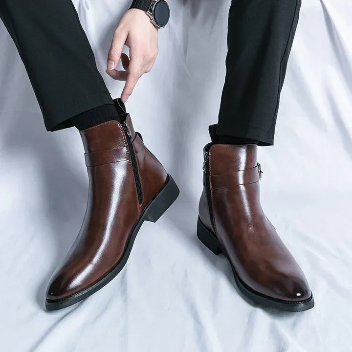 Dante | Men's Chelsea Boots Zip Buckle Dress Ankle