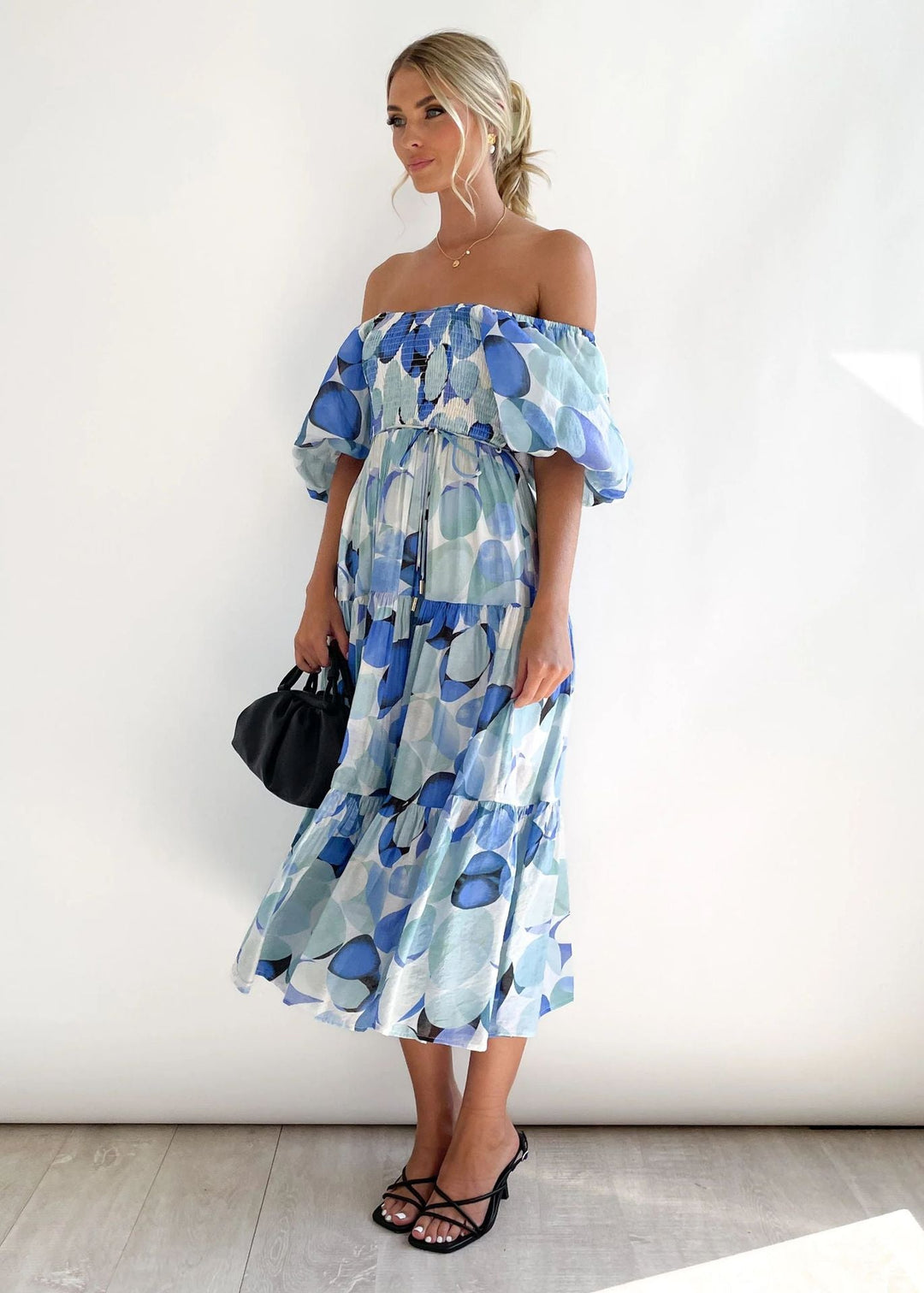 Primrose | One Shoulder Dress with Tiered Floral Midi Skirt