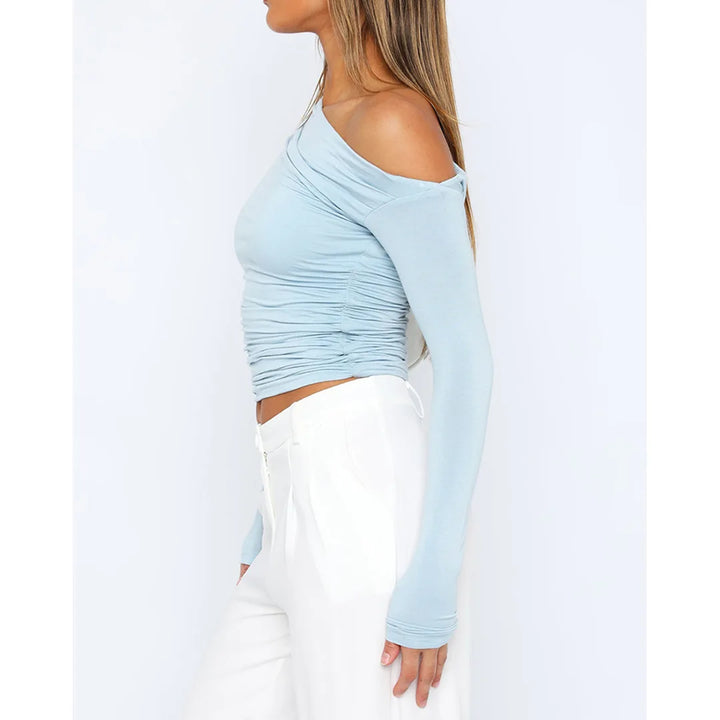 Nova | Ruched Long Sleeve Off Shoulder Top