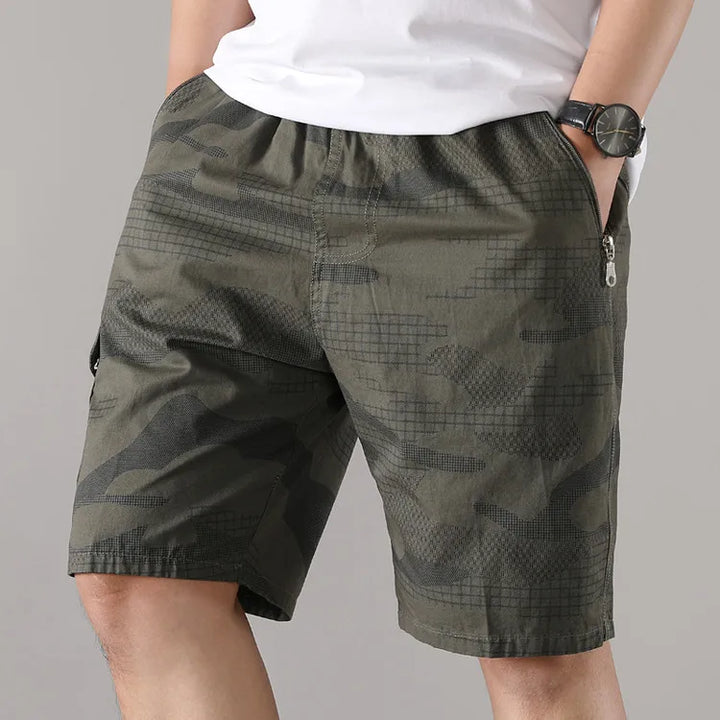 Bramwell | Men's Cargo Shorts – Camo Print Stretch Cotton Design