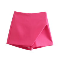 Electra | Asymmetric Wrap Front Mini Skort Skirt