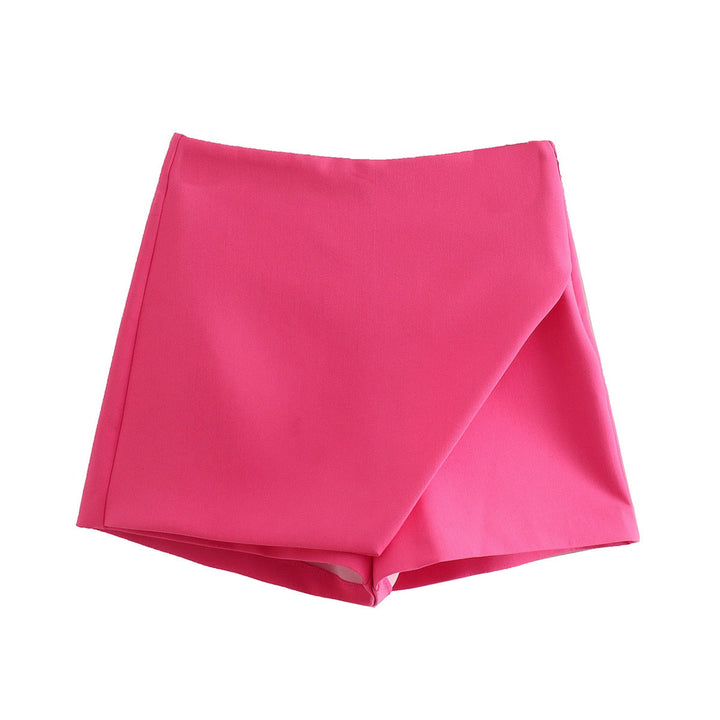 Electra | Asymmetric Wrap Front Mini Skort Skirt