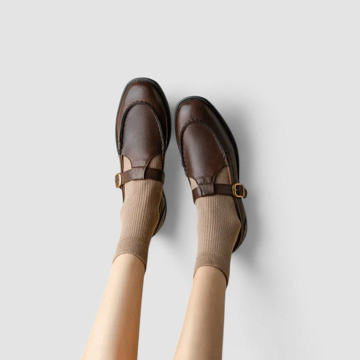 Harlow | Mary Jane Flats with T-Bar Buckle Strap Detail