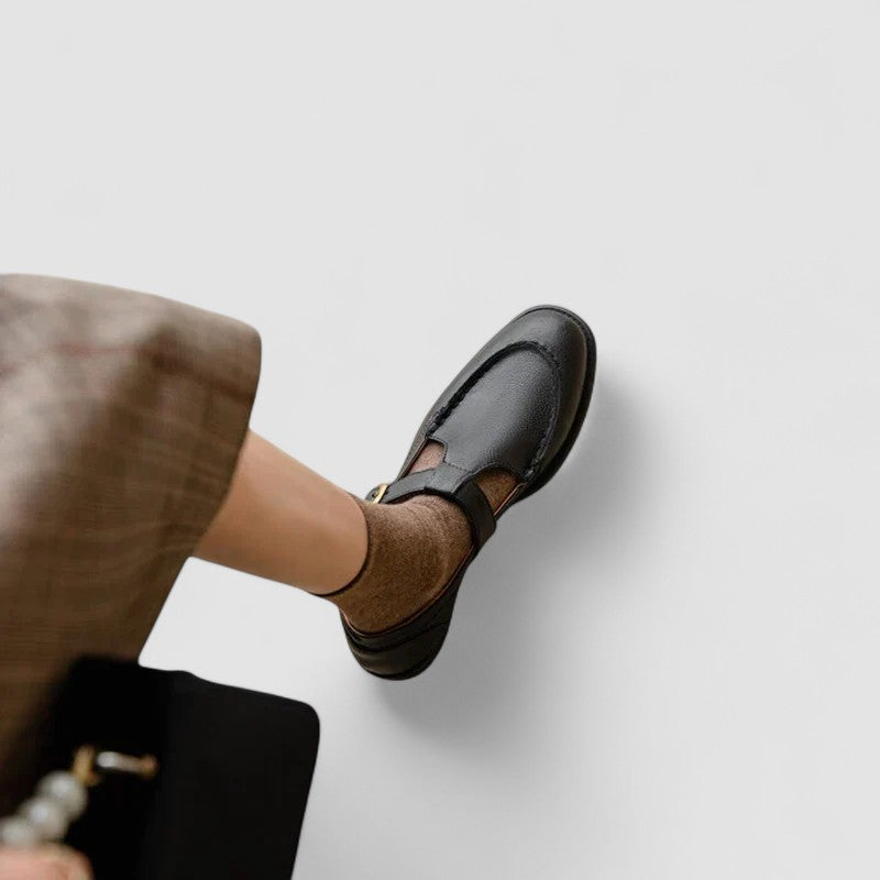 Harlow | Mary Jane Flats with T-Bar Buckle Strap Detail