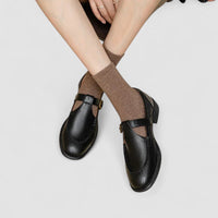 Harlow | Mary Jane Flats with T-Bar Buckle Strap Detail