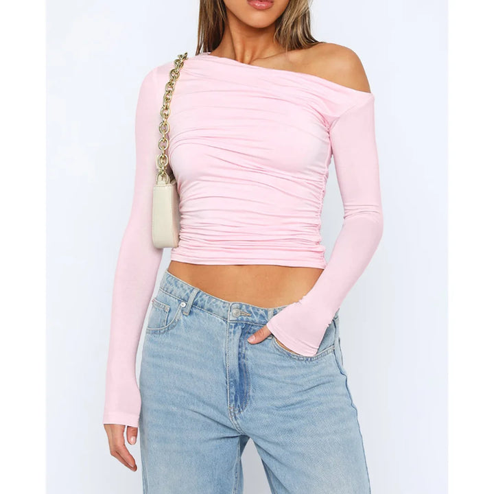 Nova | Ruched Long Sleeve Off Shoulder Top