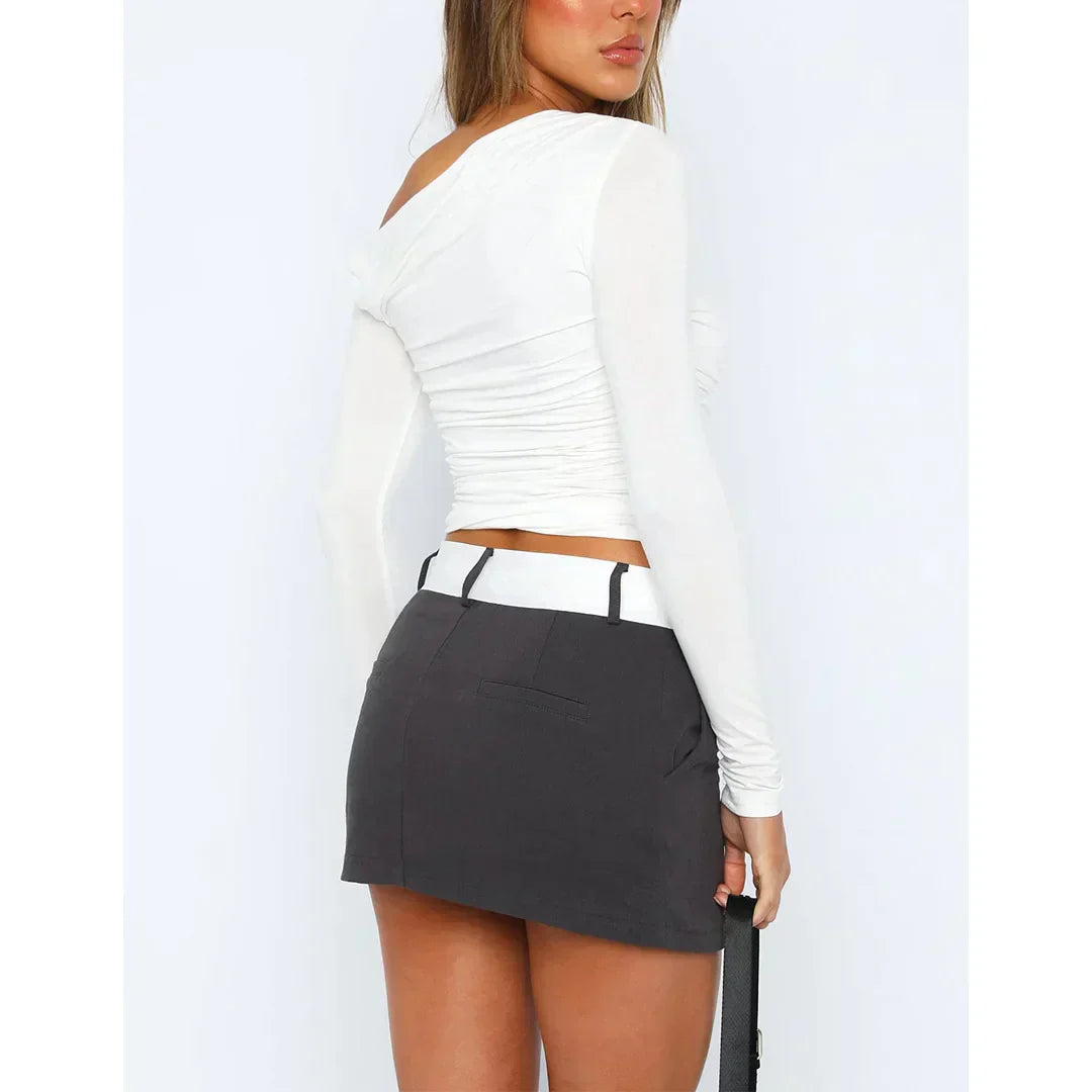 Nova | Ruched Long Sleeve Off Shoulder Top