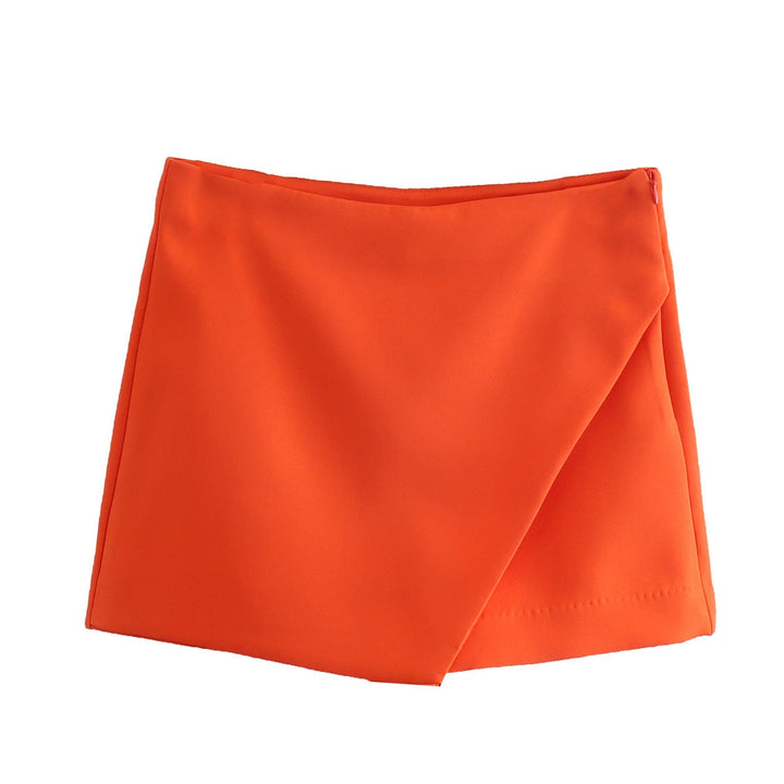 Electra | Asymmetric Wrap Front Mini Skort Skirt