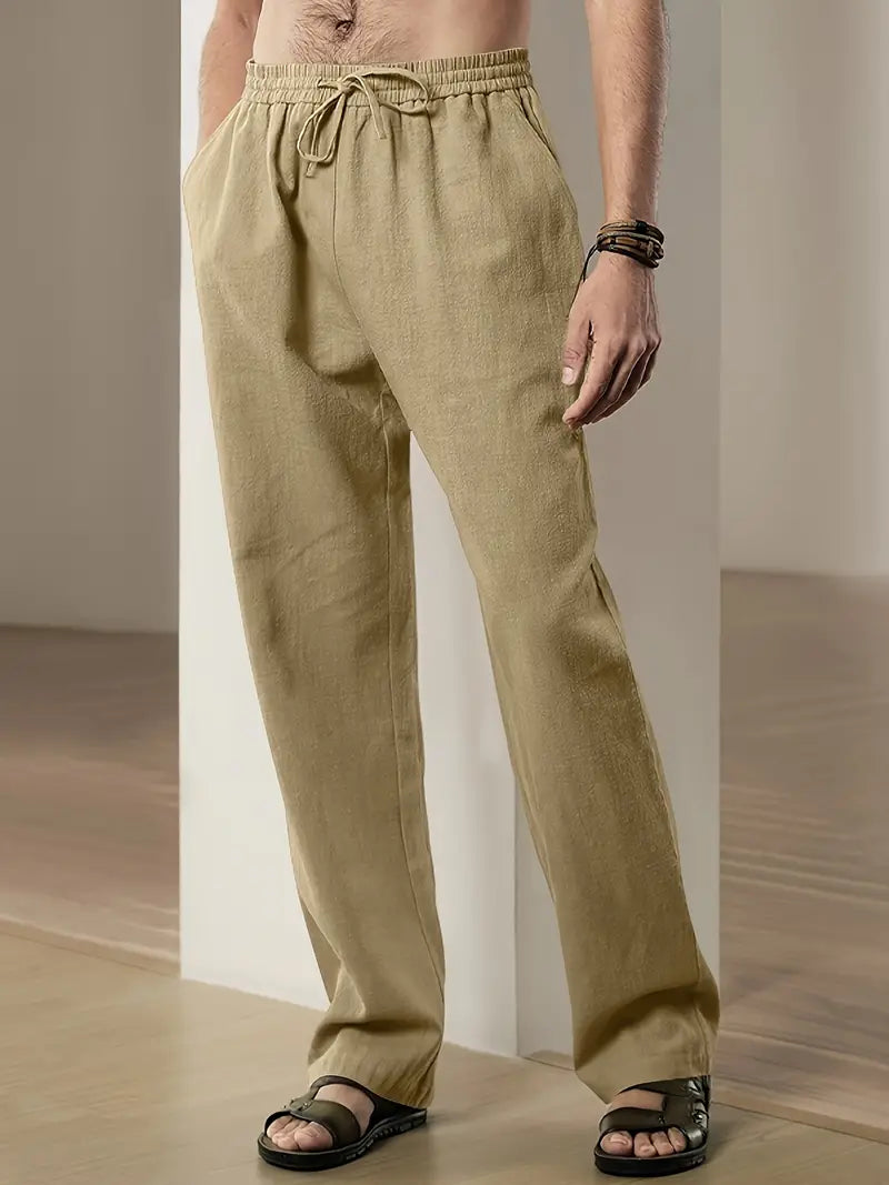Monaco | Straight-Leg Drawstring Men's Linen Pants