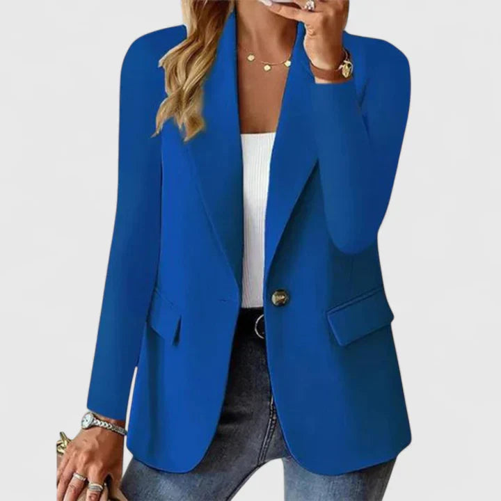 Harlow | Women's Open Front Blazer with Gold Button Detail