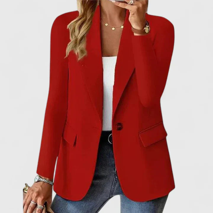 Harlow | Women's Open Front Blazer with Gold Button Detail